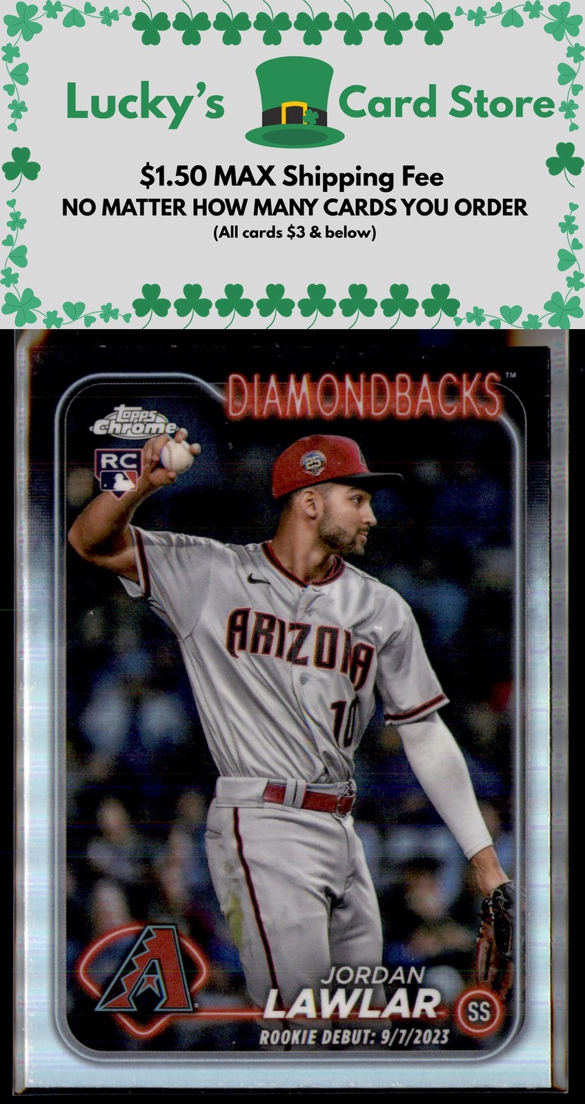 2024 Topps Chrome Update #USC51 Jordan Lawlar Refractor Rookie