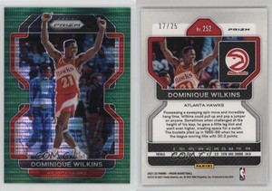 2021-22 Panini Prizm Green Pulsar Prizm /25 Dominique Wilkins #252 HOF