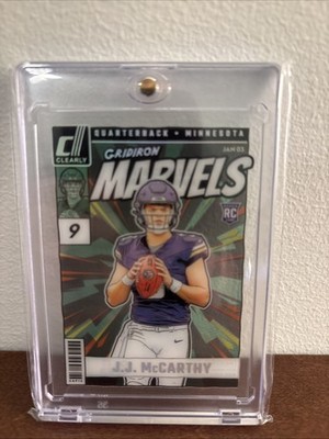 2024 Panini Clearly Donruss  JJ McCarthy Rookie Gridiron Marvels Case Hit SSP RC