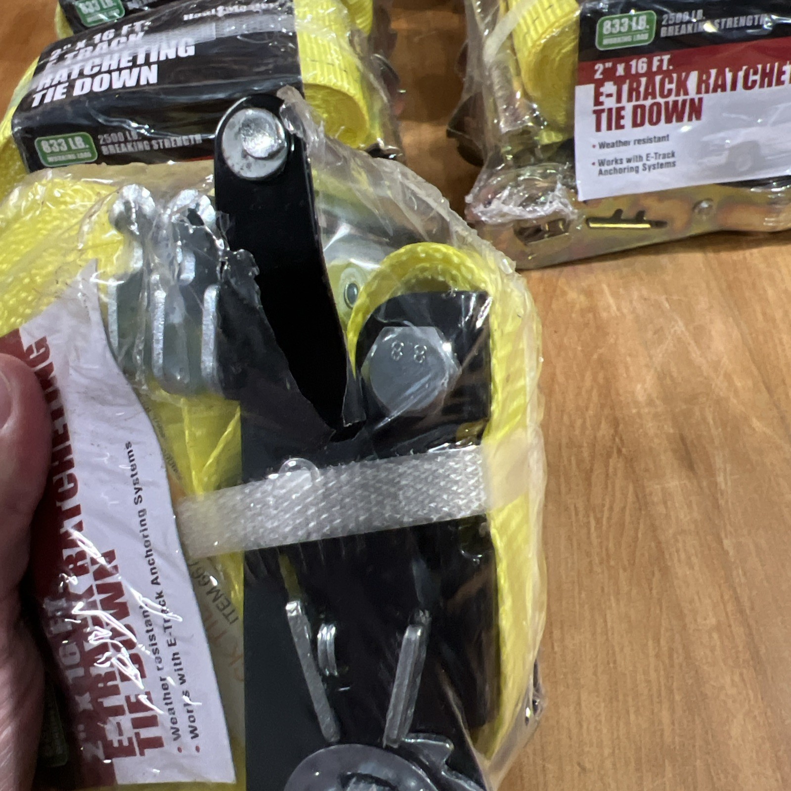 Set Of Haul Master E-Track Ratcheting Tie Down Straps - 2" x 16' (Set Of 7)