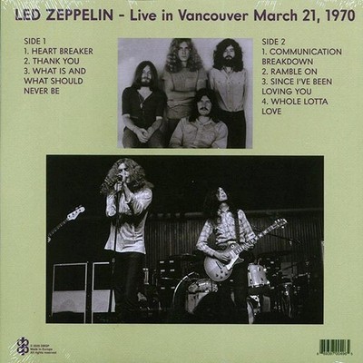 Led Zeppelin Mudslide: Live in Vancouver March 21, 1970 Vinyl