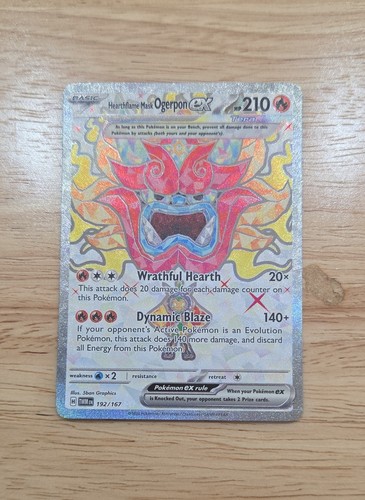 Hearthflame Mask Ogerpon EX 192/167. Ultra Rare. Twilight Masquerade Holo