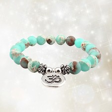 Natural Womens Mens Beaded Jasper Bracelets Energy Bracelets Elastic Natural