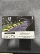 Member's Mark 6-Pack Matte Black LED Solar Disc Lights, 30 Lumens