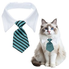 Cat Tie Dog Bowtie Dog Bow Tie Adjustable Collar Light Blue  Black L