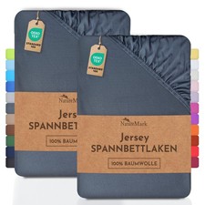 Jersey Spannbettlaken Spannbetttuch 100% Baumwolle viele Farben/Größen 2er Pack