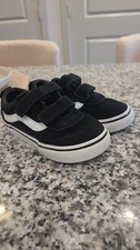 VANS Off the Wall Toddler Black Velcr0 Sneakers Size 7C
