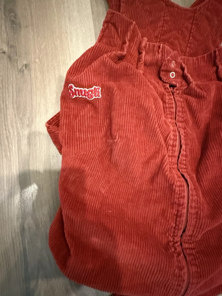 Mochila portabebés SNUGLI vintage años 70 naranja MOD pana algodón EE. UU. Foto 4 de 4