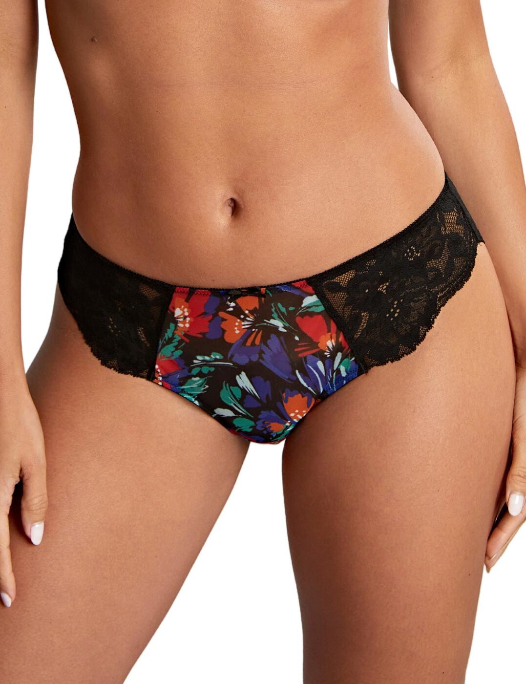 3XL - 20 Panache Nina Brief Brazilian Semi Sheer Low Rise Lace Knickers10942