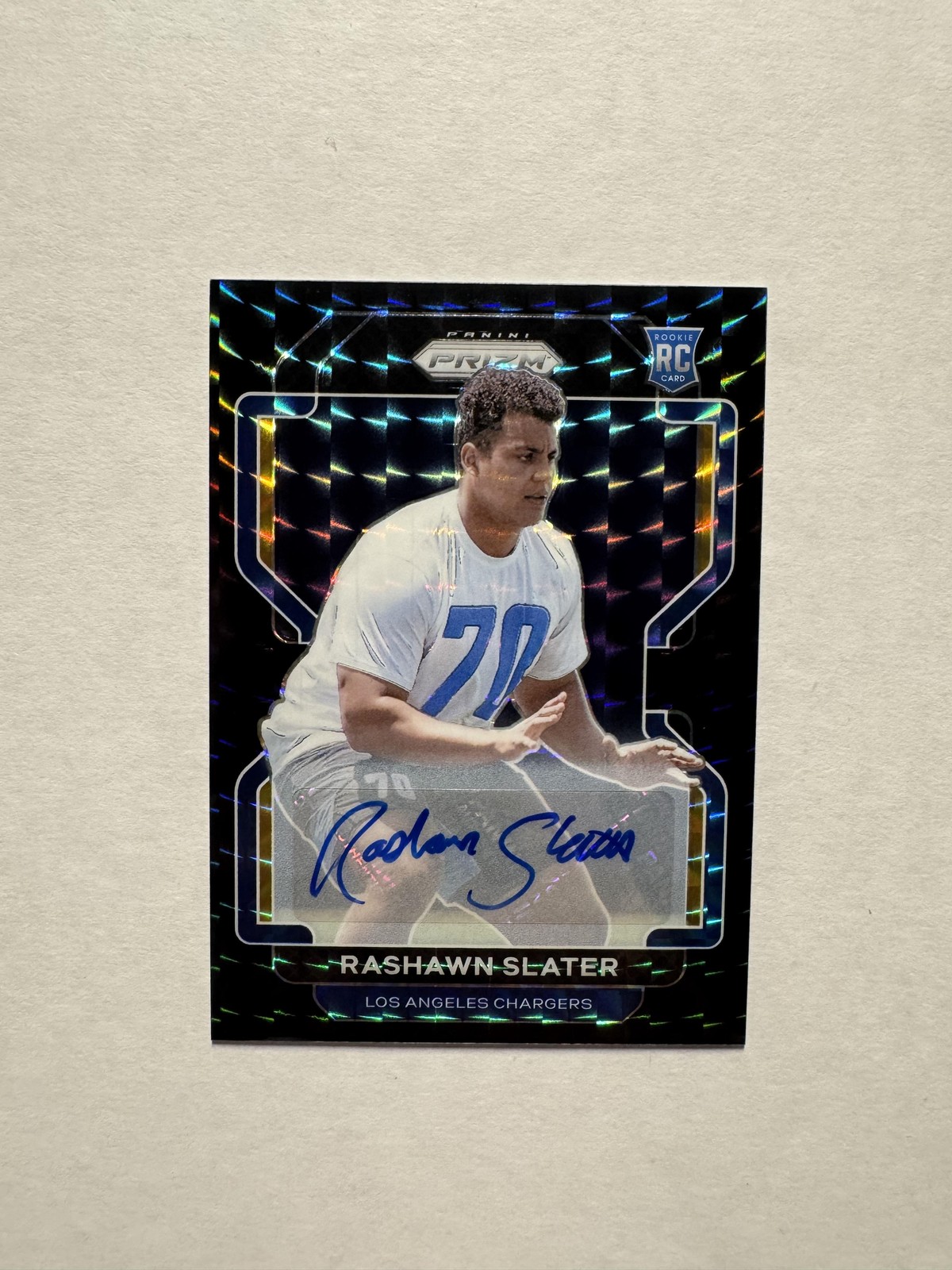 Rashawn Slater 2021 Panini Prizm #431 Black Finite Rookie Card RC Auto 1/1