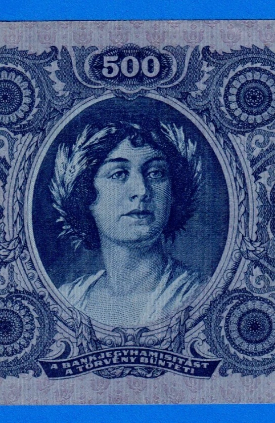 Hungary 500 OTSZAZ PENGO 1945 P-117a Circulated Note K130 041641 - Image 3 of 4