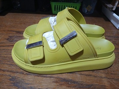 Alexander McQueen Hybrid Double Buckle Lime Women's Size 39 Or 8 Us