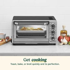 Custom Classic Toaster Oven Broiler Brushed Stainless and Black TOB-40NNAS