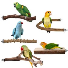 Bird Perches, 5pcs Natural Wood Birds Stand Branch, Bird Perch Chewing Stick ...