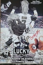 Henderson Silver Knights Lucky Launch Knight Game Poster 12/16/23.  Signed 