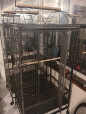 Parrot-Supplies Ohio Play Top Premium Parrot Cage For Medium Sized Parrots Black