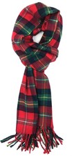Super Soft Luxurious Cashmere Feel Winter Scarf Bright Red-Green Tartan Plaid
