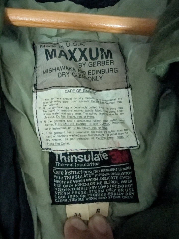 Винтажный 60-х годов США униформа зеленый коготь молнии всепогодная куртка размер 44R - Изображение 3 из 4