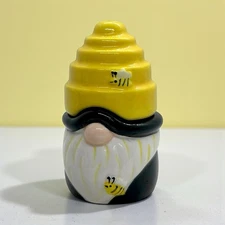 Transpac Ceramic Bumblebee Gnome & Beehive Salt & Pepper Shaker Set