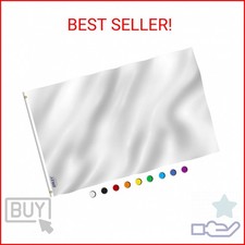 Anley Fly Breeze 3x5 Foot Solid White Flag - Vivid Color and Fade proof - Canvas