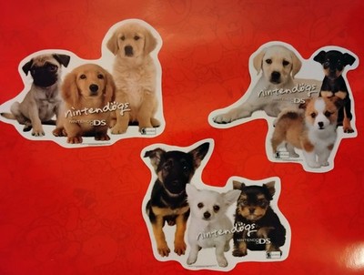 Rare  2005 Nintendo DS Nintendogs 3 pc vinyl character set, nvr usd