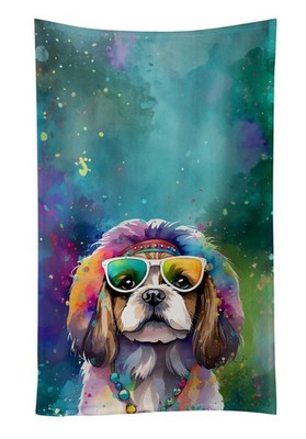 Shih Tzu Hippie Dawg Kitchen Towel Dish Cloths Guest Hand Towel Decorative