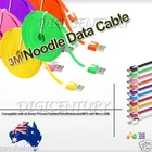 3M Android Flat Noodle Micro USB Data Charging Cable -- SAMSUNG GALAXY HTC SONY
