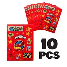 Miraculous Ladybug 10 Sticker Sheets Cat Nior Party Bag Favors Gifts Supplies