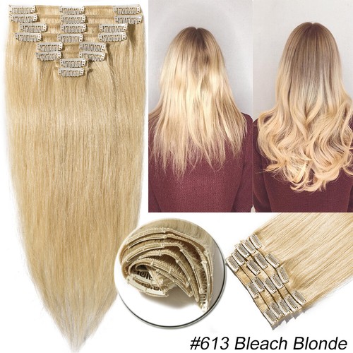 CLERANCE 100% Extensiones de Cabello Humano 7/8 Piezas Clip en Remy Cabello Real CABEZA COMPLETA - Imagen 7 de 46