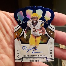 2020 Panini Chronicles Draft Picks Crown Royale Blue Foil Darrynton Evans...