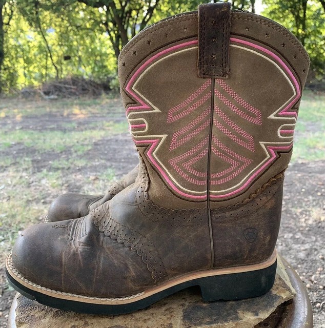 Ariat Womens 4LR FatBaby Cowgirl Boots Size 6 Western Brown Pink eBay