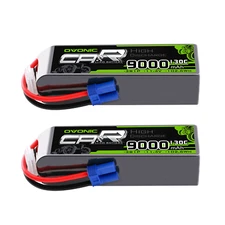 2X Ovonic 11.4V 130C 9000mAh 3S HV LiPo Battery EC5 for RC car truck heli jets