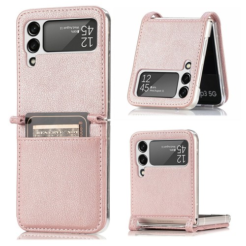 Luxury PU Leather Wallet Card Slot Holder Case For Samsung Galaxy Z Flip 4 3 5G - Zdjęcie 17 z 18