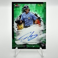 2024 Topps Finest TRISTAN GRAY #FA-TGR RC Auto Green Ref Bookend 75/75 - TB Rays