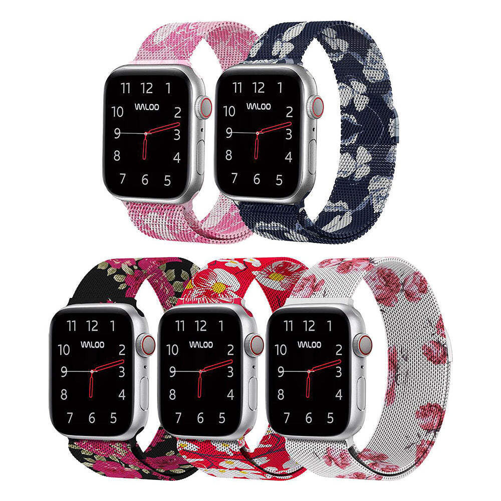 Waloo Floral Printed Magnetic Mesh Replacement Band For All  display picture 1