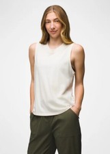 NEW prAna EVERYDAY VINTAGE-WASHED TANK IN CANVAS SZ LARGE