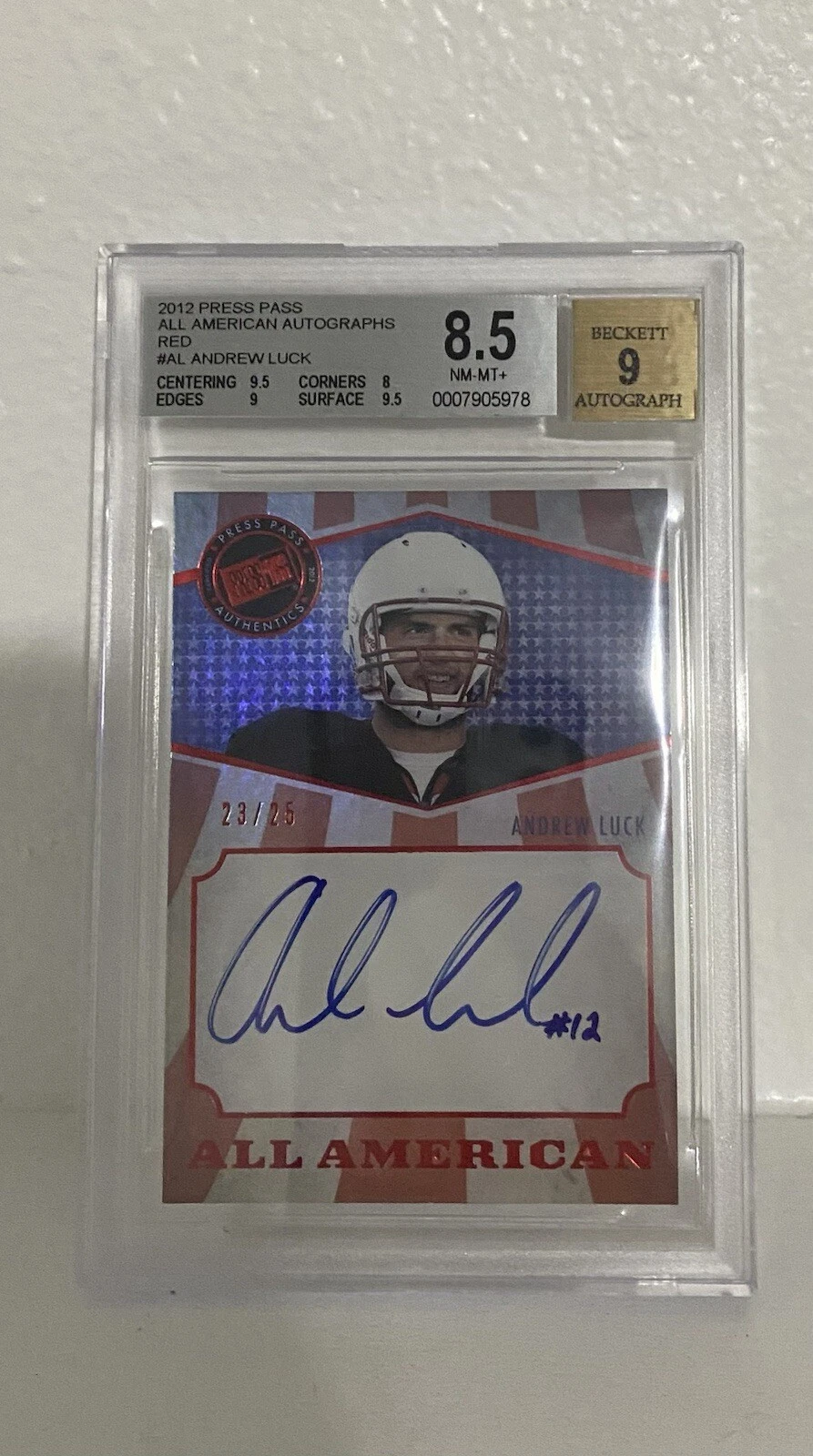 Andrew Luck Press Pass All American Autograph #AAAL Red