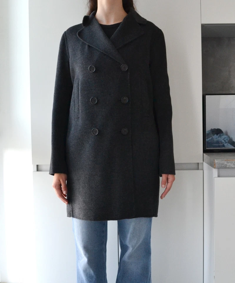 Womens MAX MARA Coat Jacket Angora Wool Overcoat Buttons Pockets Grey IT 42 US 8 - Image 3 of 4