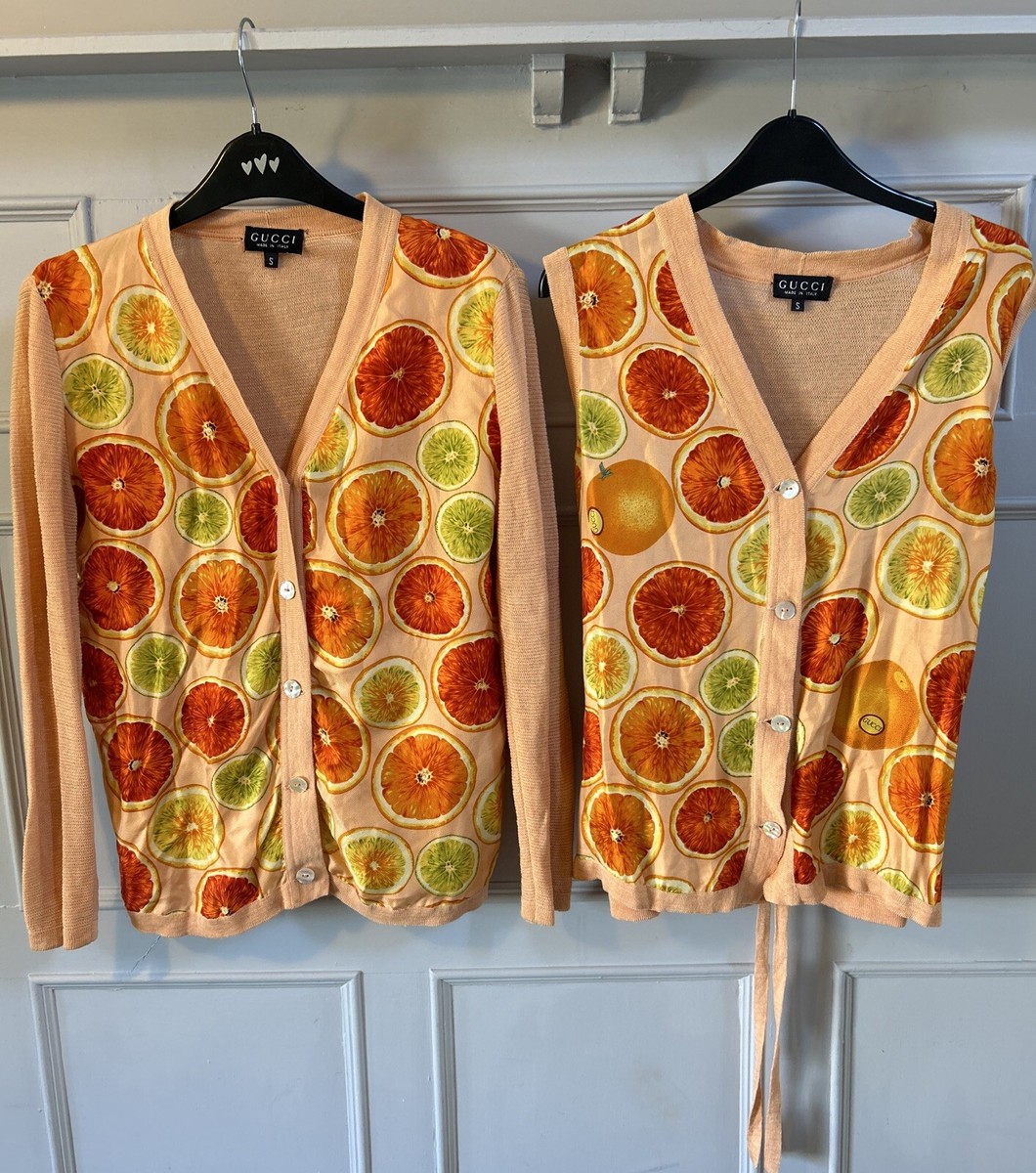 GUCCI Vintage 1995 TOM FORD 1st Runway Citrus Fruits Linen