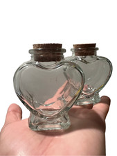 2PCS Mini Glass Heart-Shaped Bottles with Cork Stoppers Party Supplies Wedding