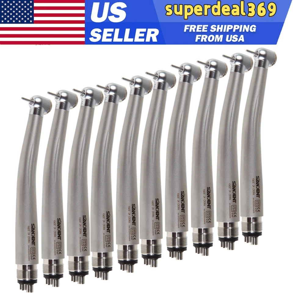 10pcs SANDENT NSK PANA MAX Style Dental High Speed Handpiece Push Button 4 Hole - Image 4 of 4