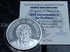 2024 Silver Shield GOVERNMENT IS THE PROBLEM - 1oz .999 Silver Proof -