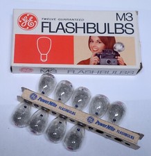9 GE M3 FLASHBULBS Vintage Photography Flash Bulbs PowerMite General Electric