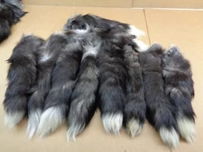 1 3XL Tanned Silver Fox Tail/Crafts/100% USA Real Fur/Purse/Vegas Raider Tail