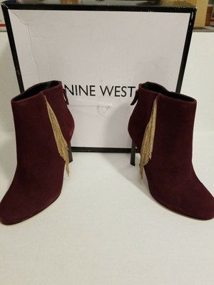 wine colored ankle boots