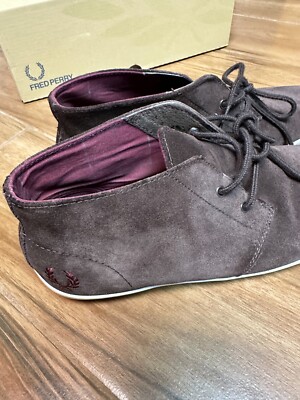 Fred Perry Byron Men\'s Mid Suede Dark Chocolate Shoes Size 9 In Great Shape Fred Perry Men Byron Mid Leather - Walmart.com main image 3