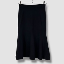 IZABEL LONDON Black Midi Skirt UK 10 EU 38 Fishtail Mermaid Flared Hem Smart