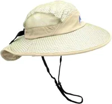 Alchemi Labs Clearwater Sun Hat - with Neck Cape, Reflective, Khaki