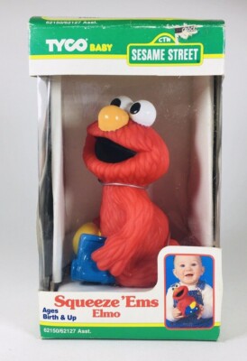 Vintage 1995 Tyco Baby Sesame Street Elmo Squeeze Ems Baby toy
