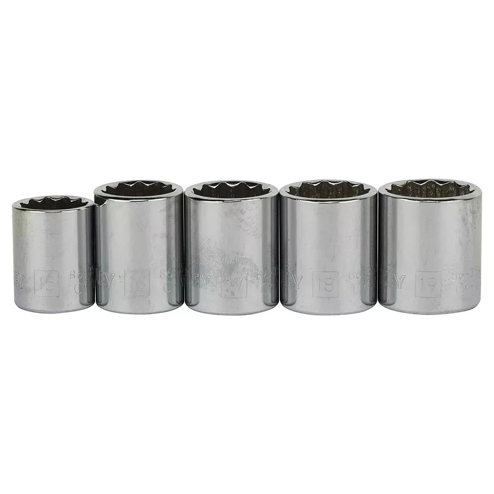Stanley 46 Pieces 3/8" SQ. Drive Socket Set Double Nickel Chromium Alloy Coated - Image 3 of 4